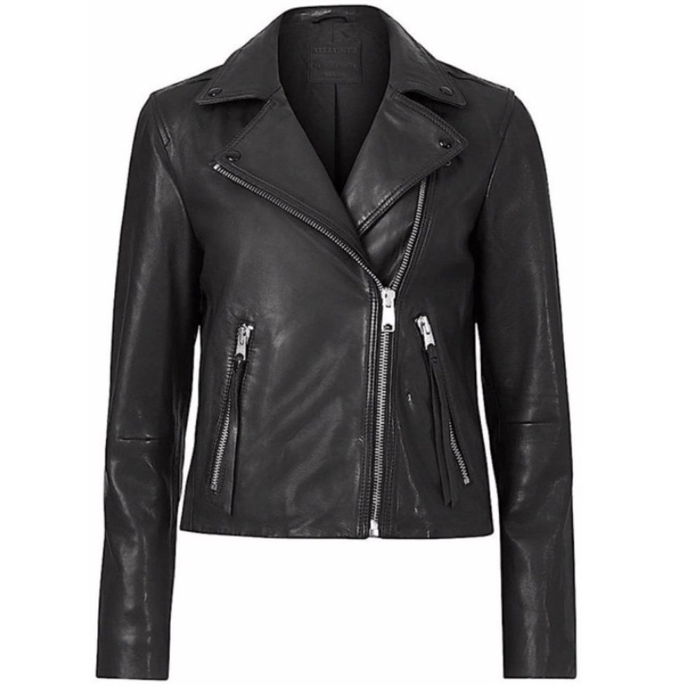 All Saints Black with Tag Dalby Leather Biker Jacket NWT